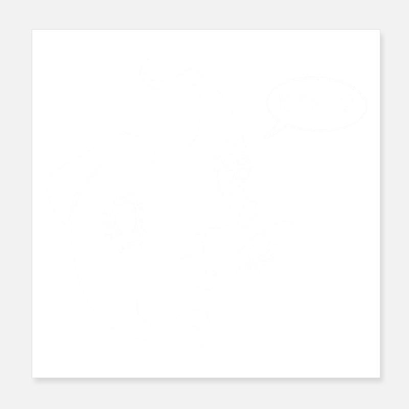 Fun White Ghost Poster 8" x 8" (20x20 cm)