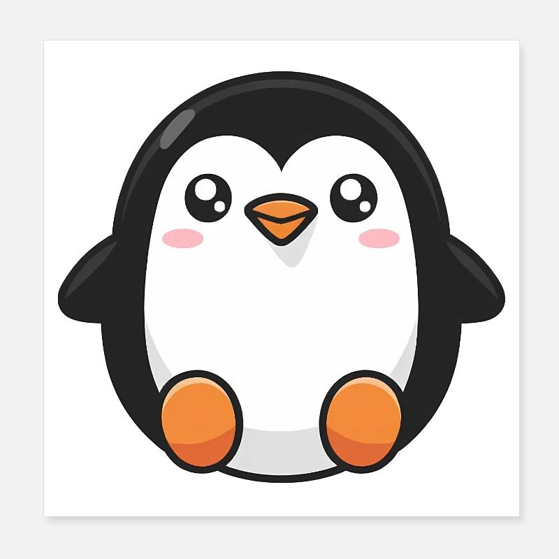 Cute Penguin Poster 8" x 8" (20x20 cm)