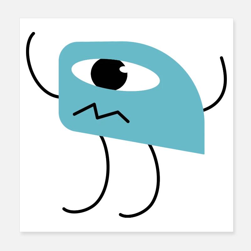 Süßes kleines Monster Zyklop Design Poster 20x20 cm