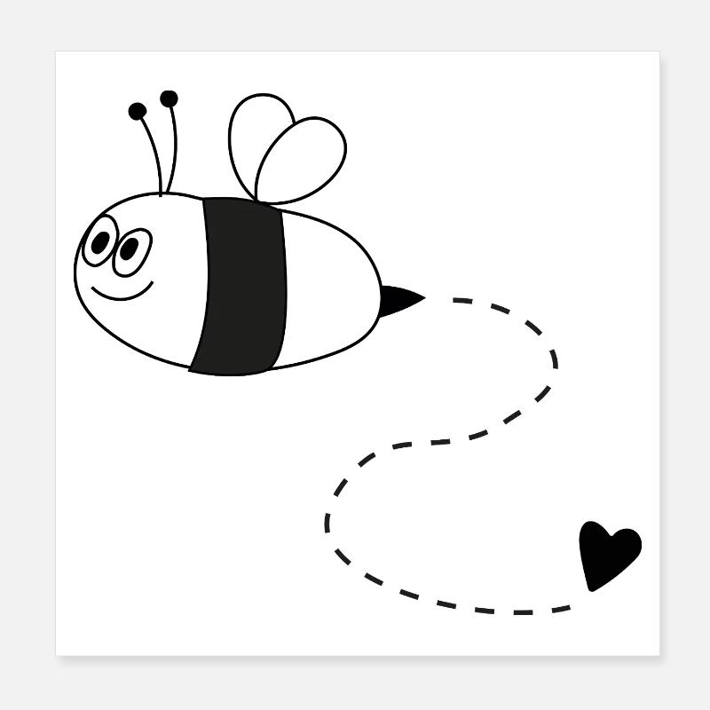 Biene mit Herz Poster 20x20 cm