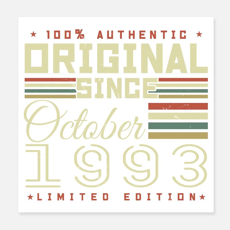 Legendary Since October 1993 | October 1993 Poster 8" x 8" (20x20 cm)