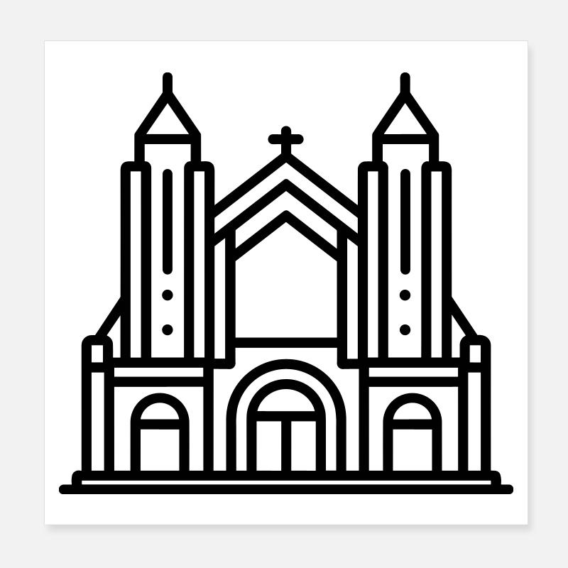 Kathedrale Poster 20x20 cm
