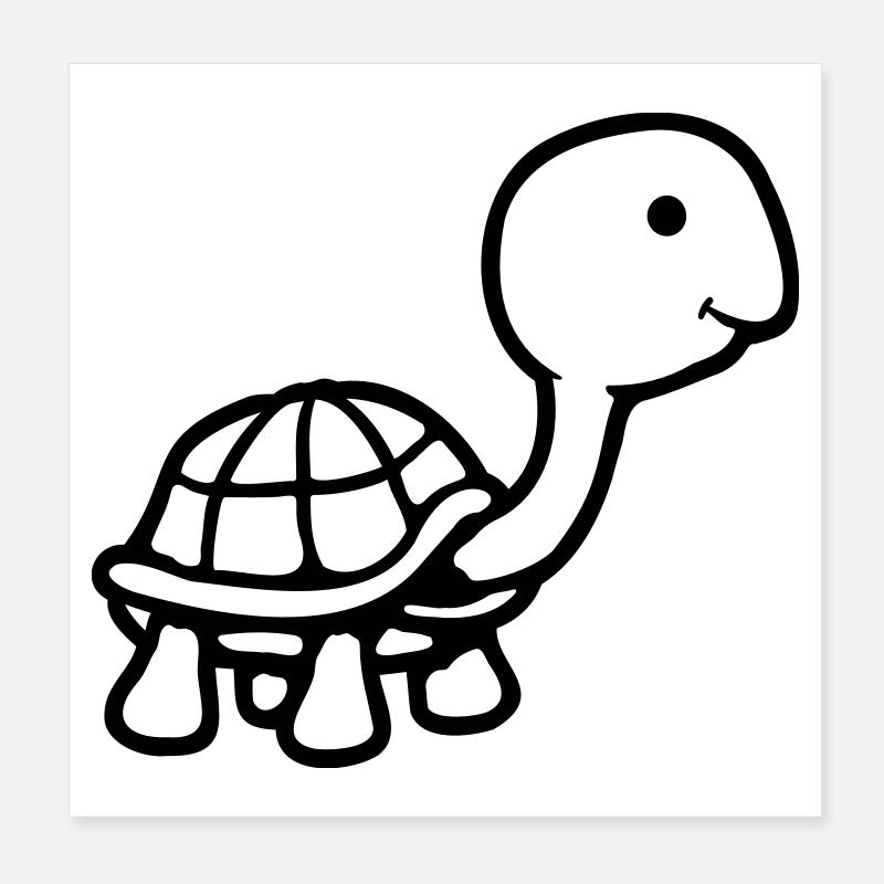 Turtle long neck smiling happy funny Poster 8" x 8" (20x20 cm)