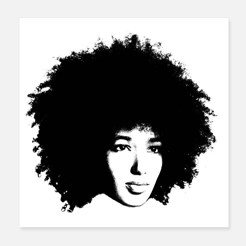T-shirt afro-beauté Poster 20 x 20 cm