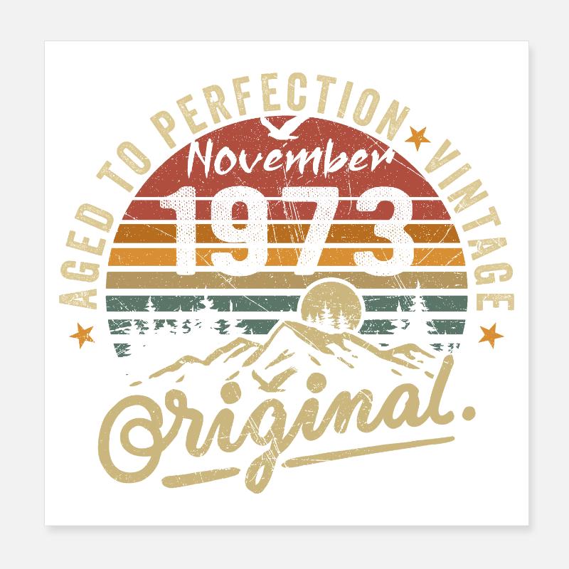 november 1973 birthday november 1973 Poster 8" x 8" (20x20 cm)