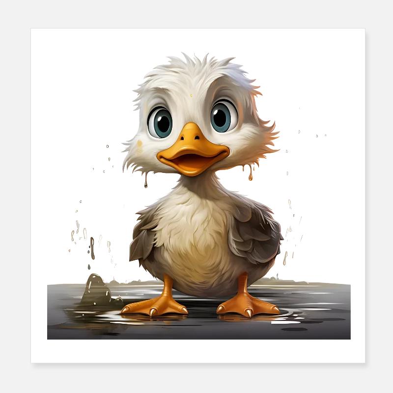 Schmutziges Entchen Poster 20x20 cm