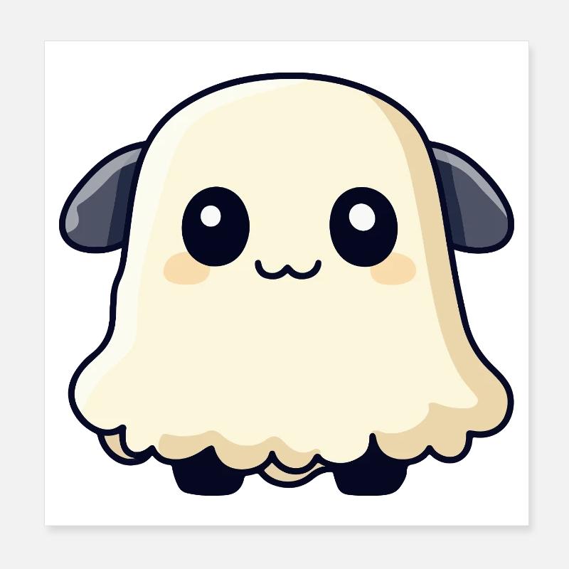 Sheep Halloween Ghost Poster 8" x 8" (20x20 cm)