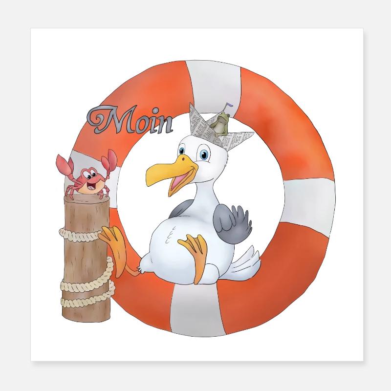 Moewe_im_Ring Poster 20 x 20 cm