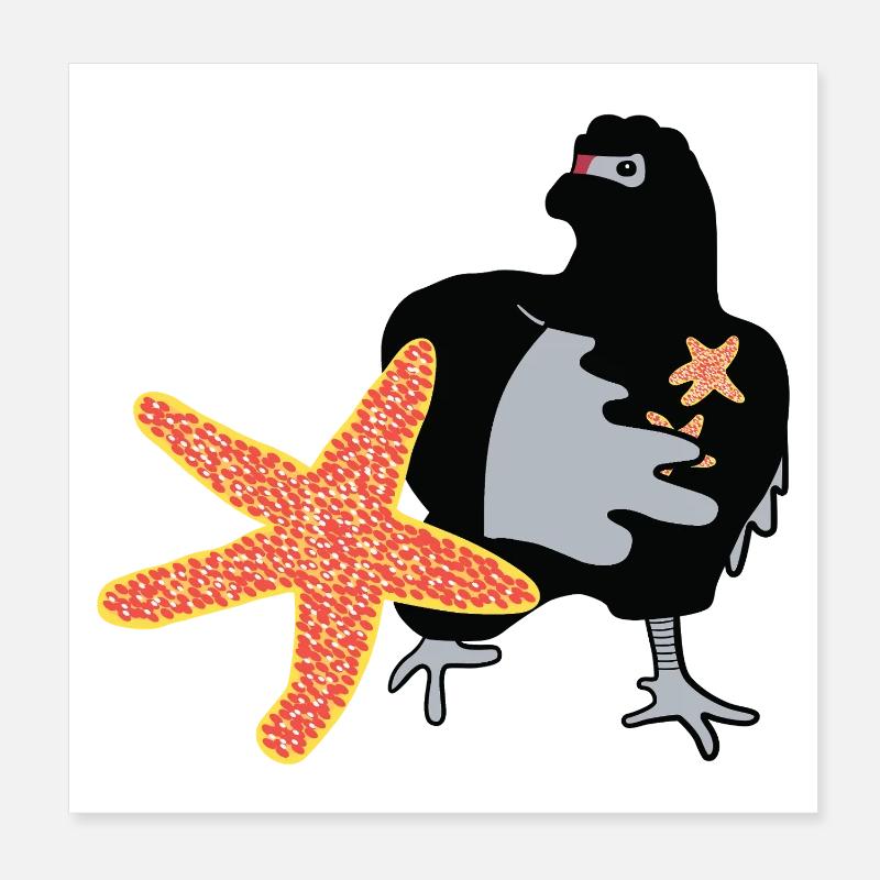 Poulet Ninja Poster 20 x 20 cm