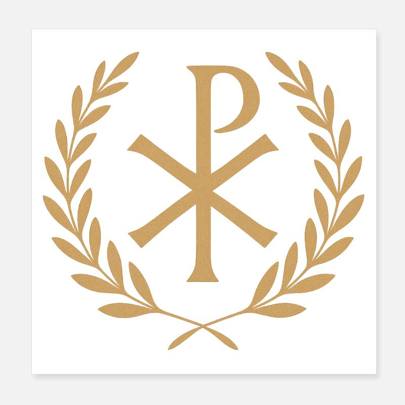 Chi-Rho Wreath Symbol Poster 8" x 8" (20x20 cm)