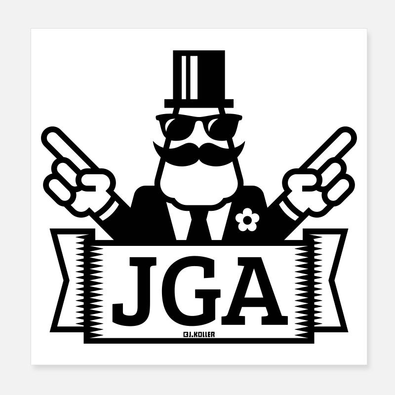 JGA Handzeichen (Junggesellenabschied / 1C) Poster 20x20 cm