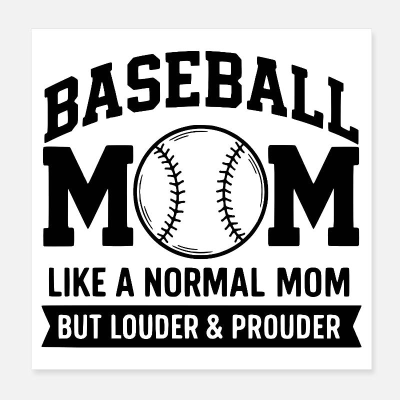 Stolze Baseball-Mutter Zitat Baseball-Mutter Poster 20x20 cm