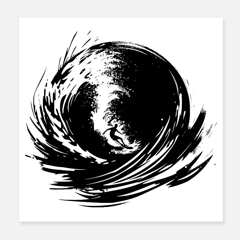 Surfer Design Surf Poster 20 x 20 cm