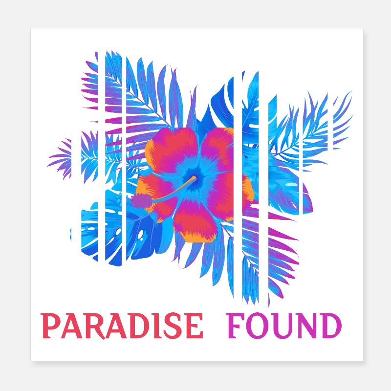 Hibiscus Néon Paradis Trouvé Poster 20 x 20 cm