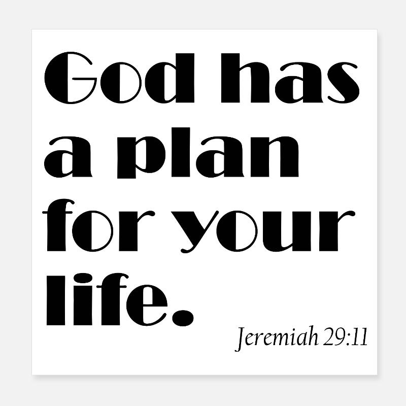 Dieu a un plan pour ta vie - Plan Gottes Poster 20 x 20 cm