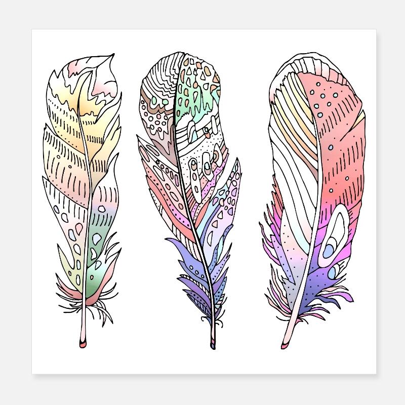 Feder Poster 20x20 cm