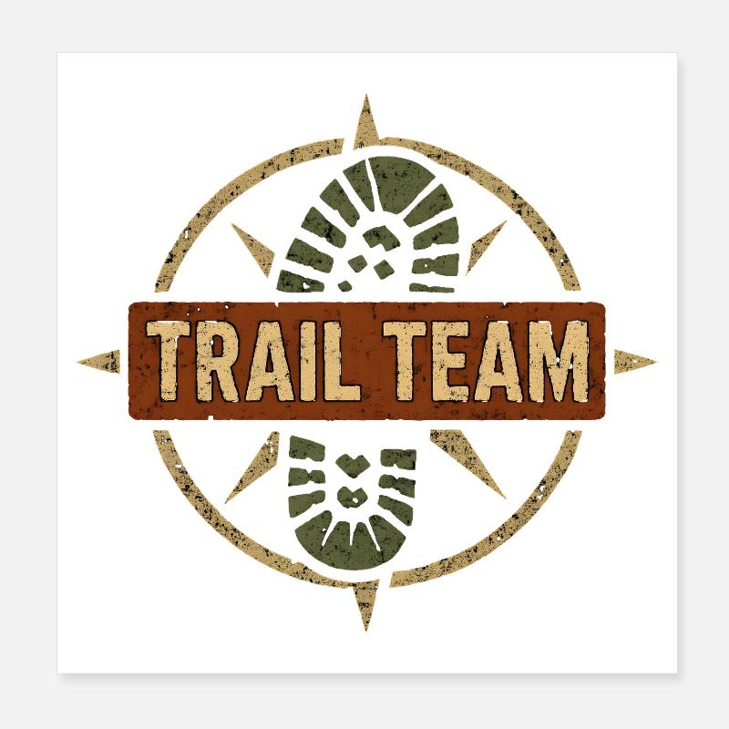 Trail Team Compass Poster 8" x 8" (20x20 cm)
