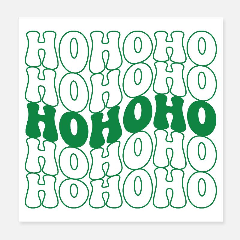 Hohoho Noël Vintage Poster 20 x 20 cm