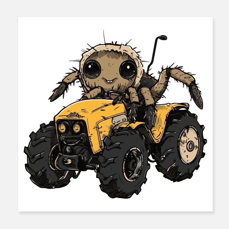 Tarantula Traktor Farmer Poster 20x20 cm