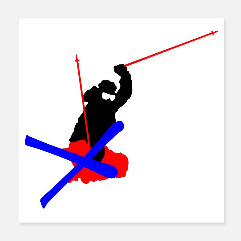 Freestyle Skiing Poster 8" x 8" (20x20 cm)