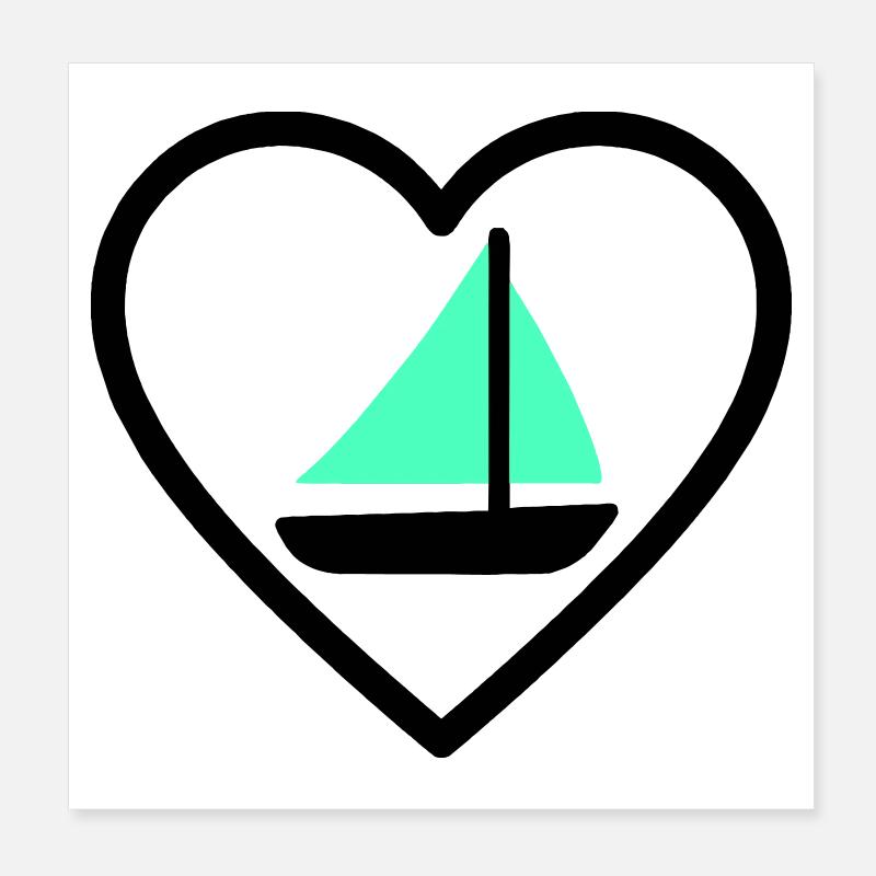 Cuore Vela – Passione Navigazione Poster 20x20 cm