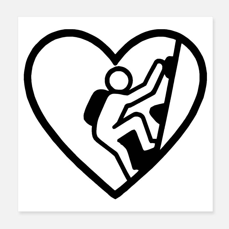 Heart Climbing – Vertical Passion Poster 8" x 8" (20x20 cm)