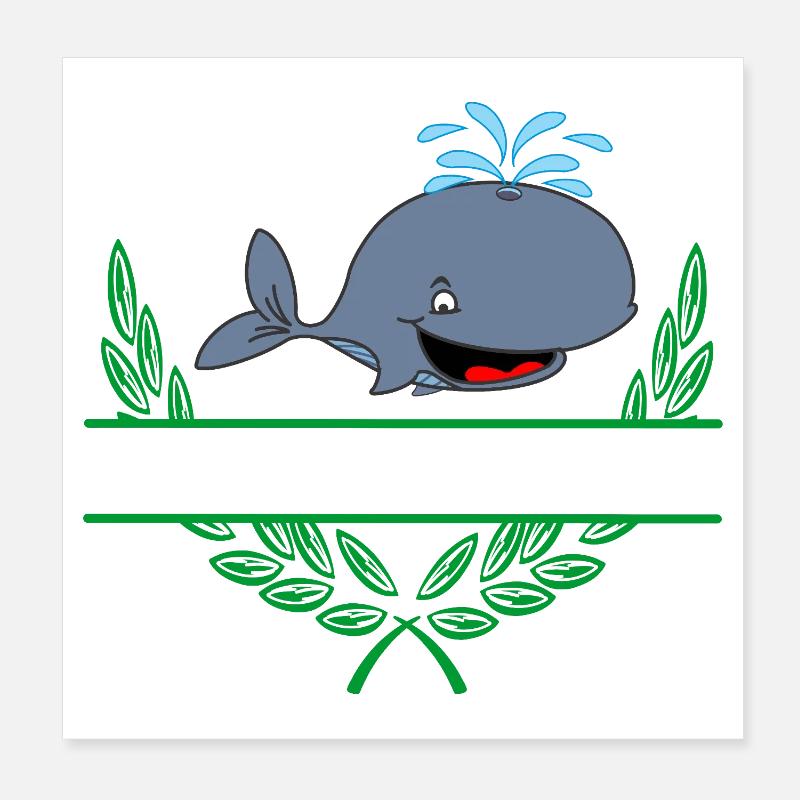 Whale with Namespace Poster 8" x 8" (20x20 cm)