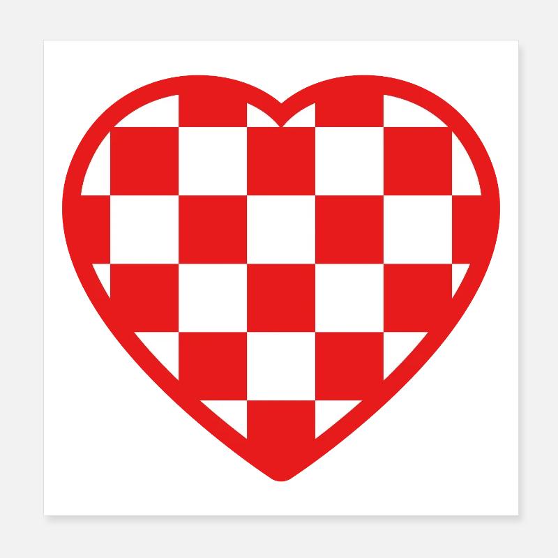 Croatian Heart Poster 8" x 8" (20x20 cm)