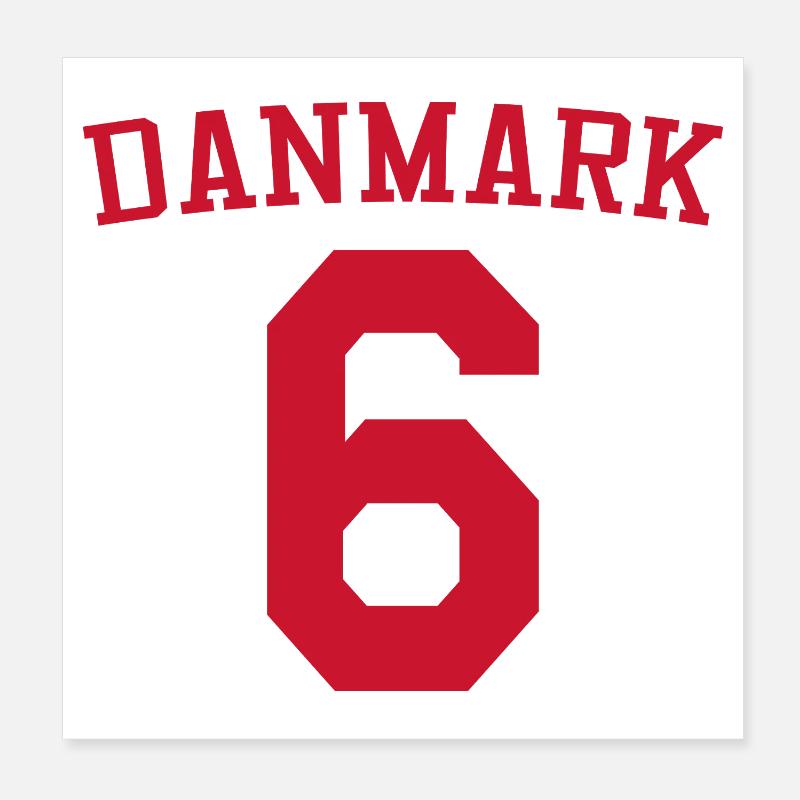 Denmark 6 – Red Text Design Poster 8" x 8" (20x20 cm)