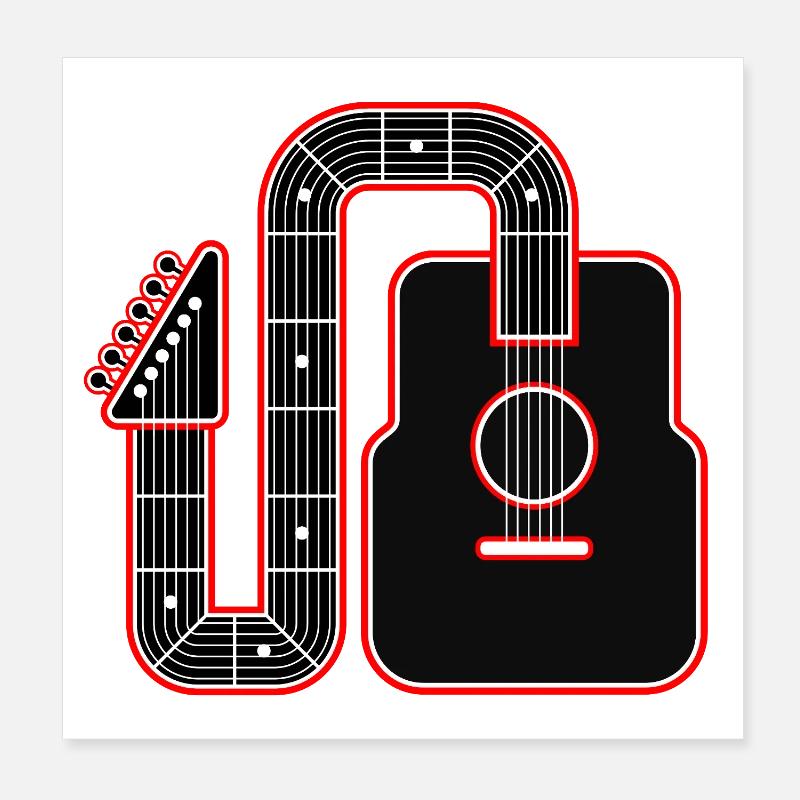 Abstract Guitar Art Poster 8" x 8" (20x20 cm)