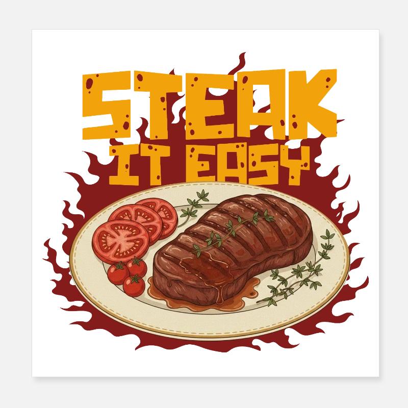 Steak It Easy Poster 20 x 20 cm
