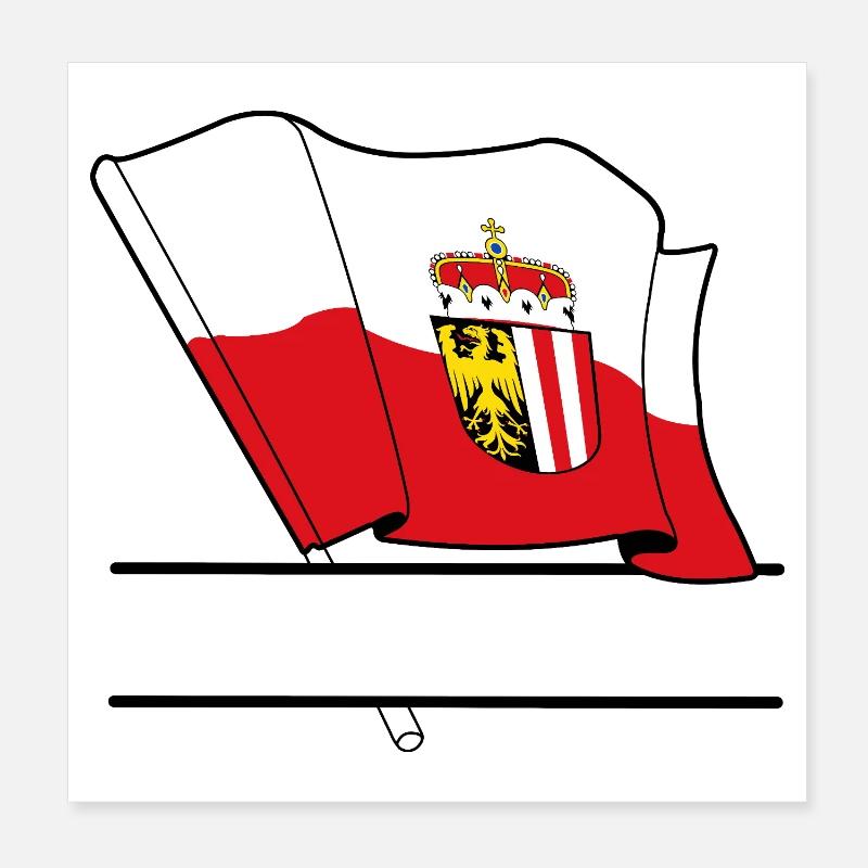 Upper Austria Flag – Text Space Poster 8" x 8" (20x20 cm)