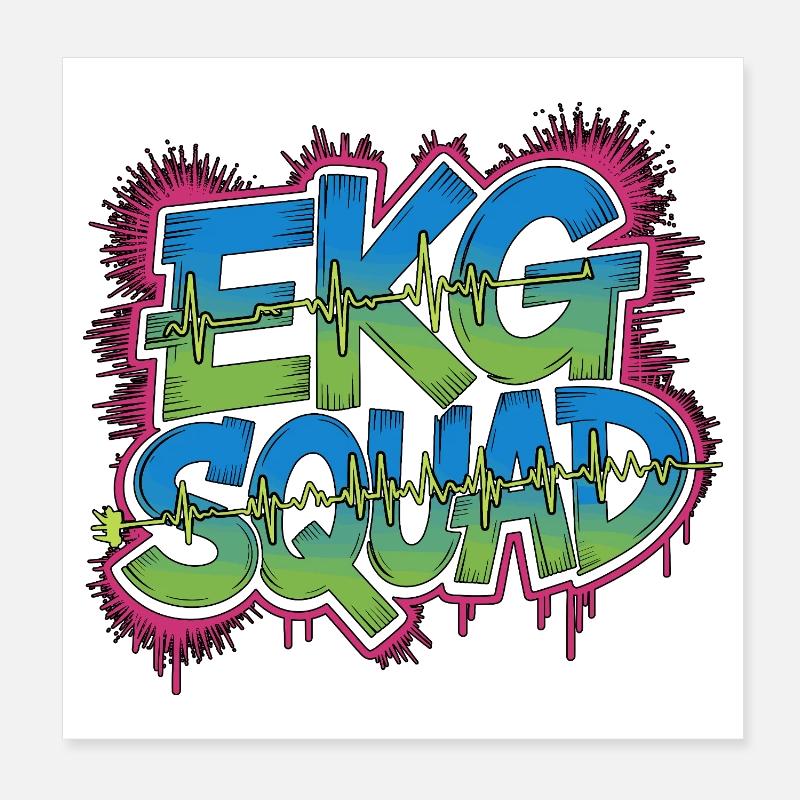 Cardiac Tech ECG Squad Pacemaker Technician Poster 8" x 8" (20x20 cm)
