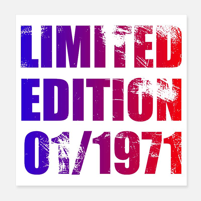 55e anniversaire Édition limitée 01/1971 Poster 20 x 20 cm