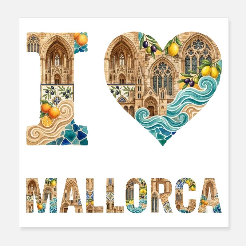 Mallorca – Mediterranean Architecture Poster 8" x 8" (20x20 cm)