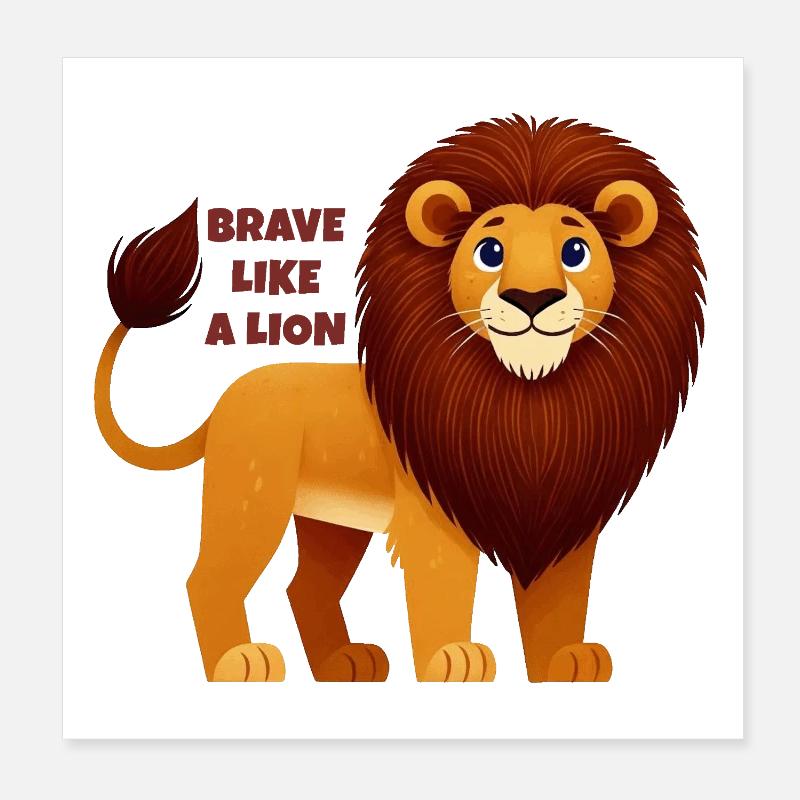 Le courageux Leo et Sunmane Poster 20 x 20 cm