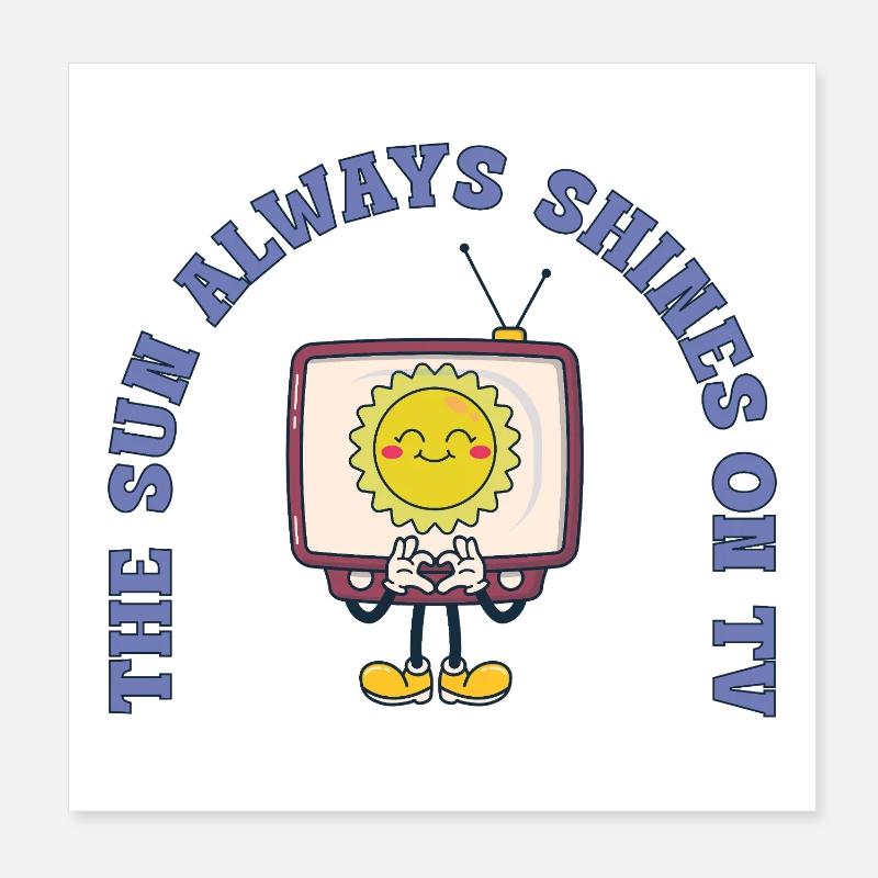 Le soleil brille toujours à la télévision Rétro Comic Poster 20 x 20 cm