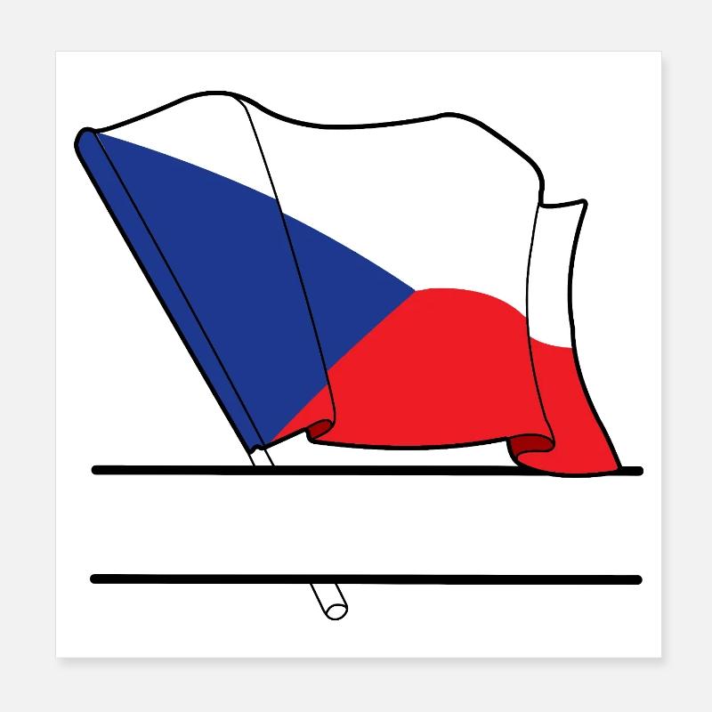 RÉPUBLIQUE TCHÈQUE – Drapeau personnalisé Poster 20 x 20 cm