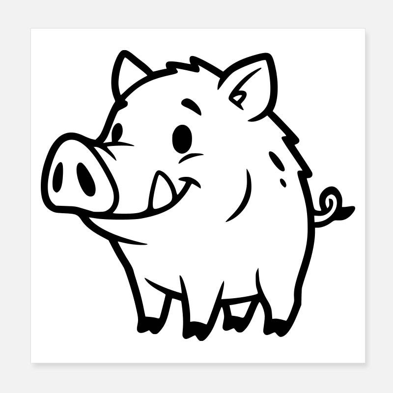 Page à colorier de la bande dessinée Wild Boar Poster 20 x 20 cm