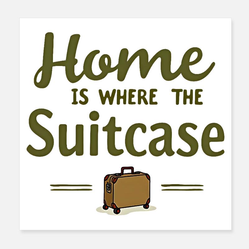 Home Is Where the Suitcase Poster 8" x 8" (20x20 cm)