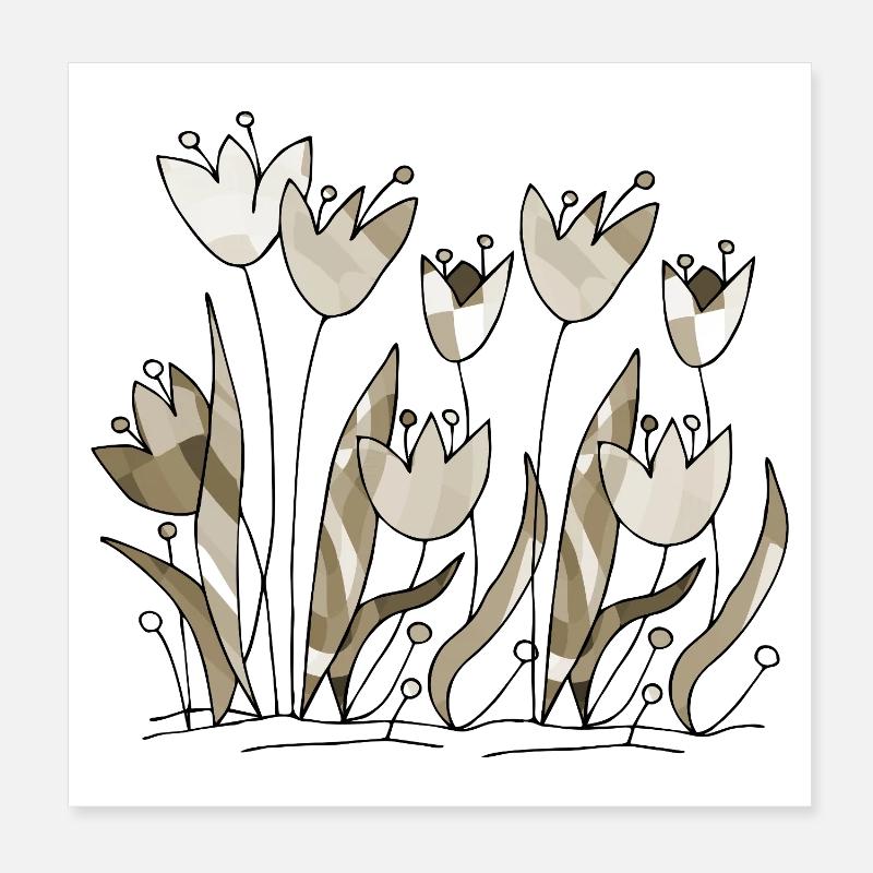 Flowers Poster 8" x 8" (20x20 cm)