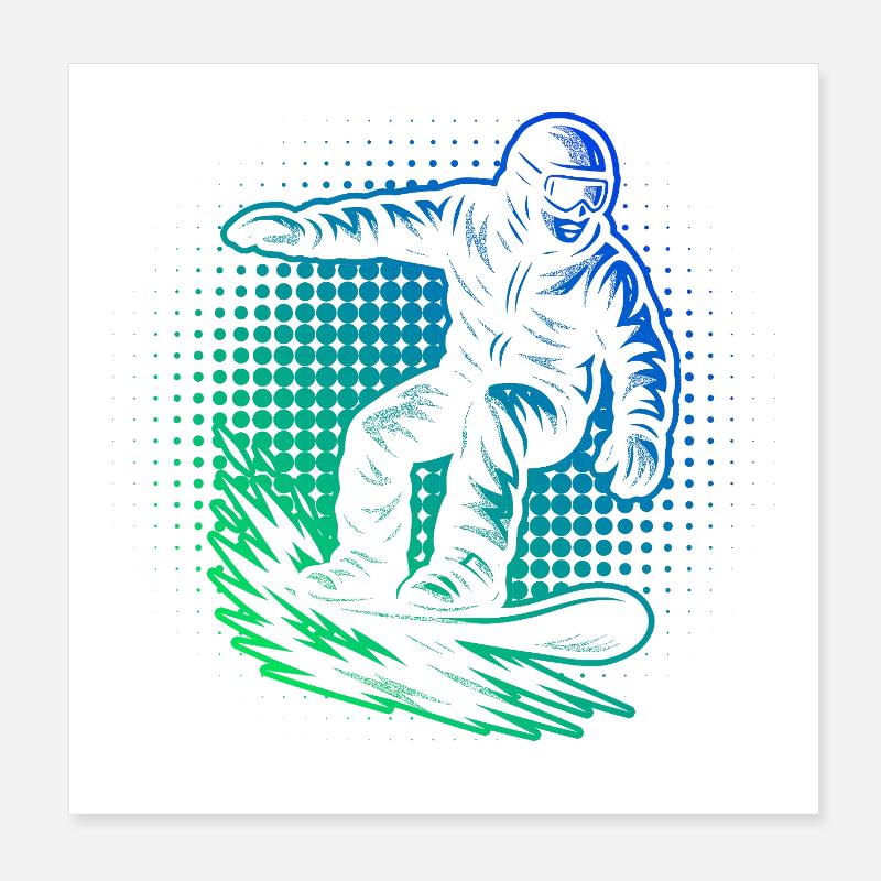 Snowboard Power Snowboard Design Poster 20x20 cm