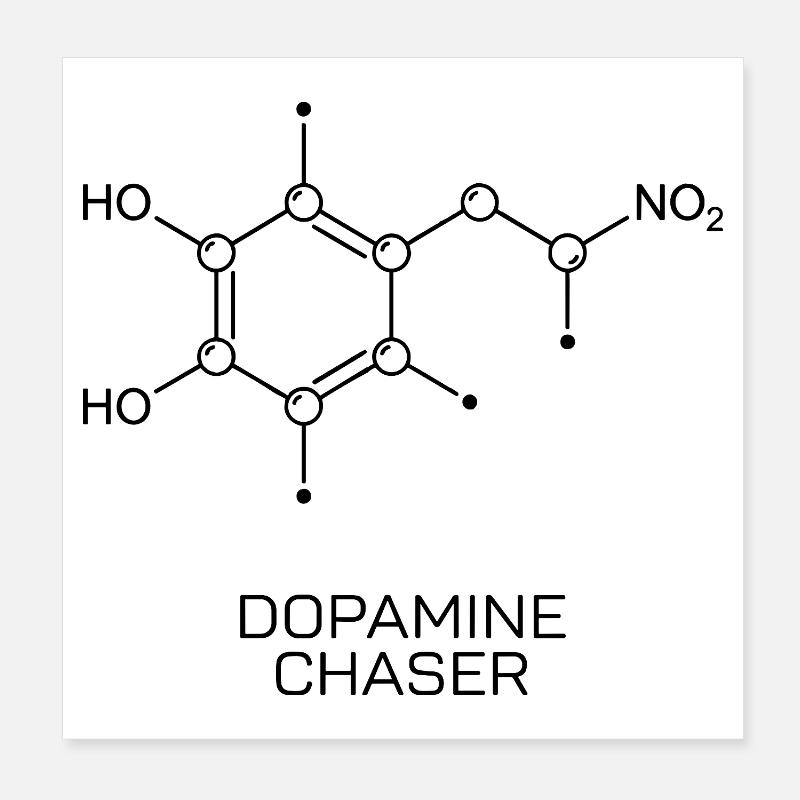 Dopamine Chaser Molecule Poster 8" x 8" (20x20 cm)