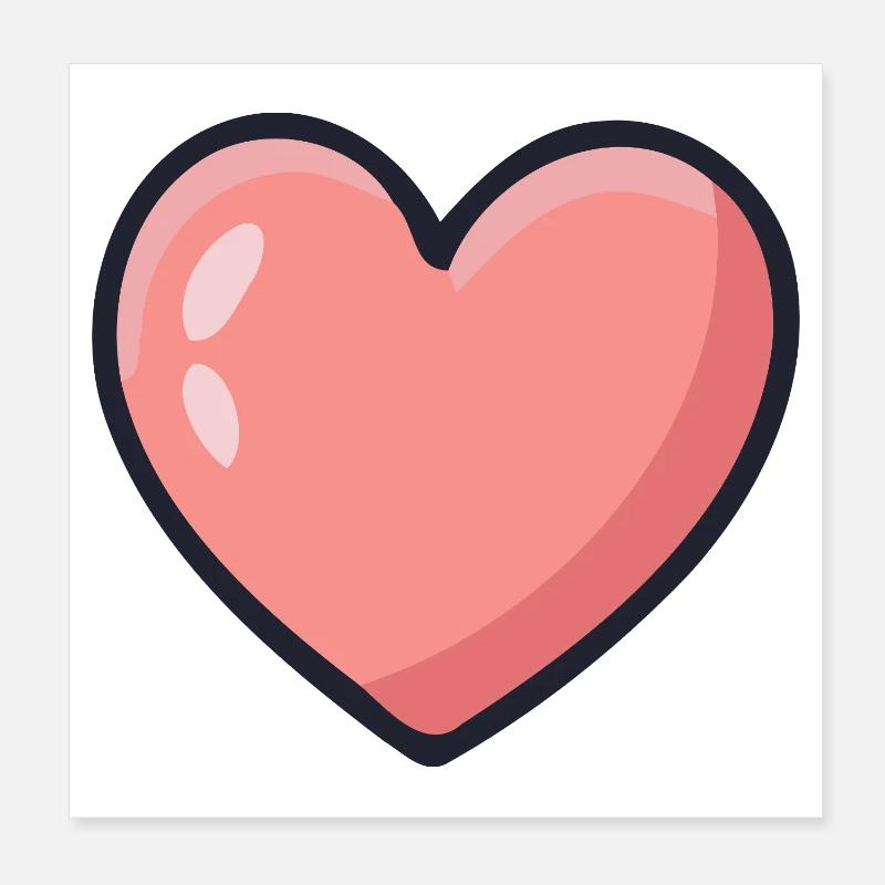 Graphisches Roséherz Poster 20x20 cm