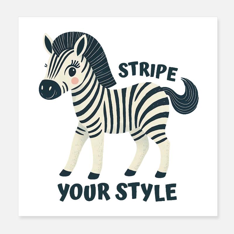 Stylish Zebra Poster 8" x 8" (20x20 cm)