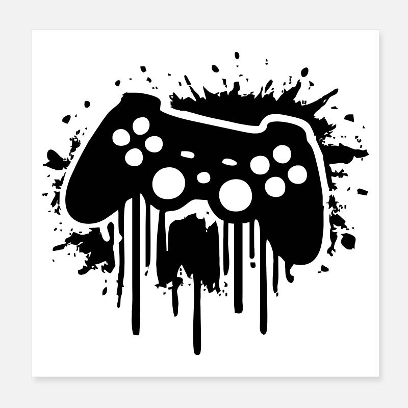 Gaming Gamer Controller Poster 8" x 8" (20x20 cm)