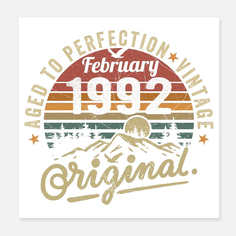 Februar 1992 Poster 20x20 cm