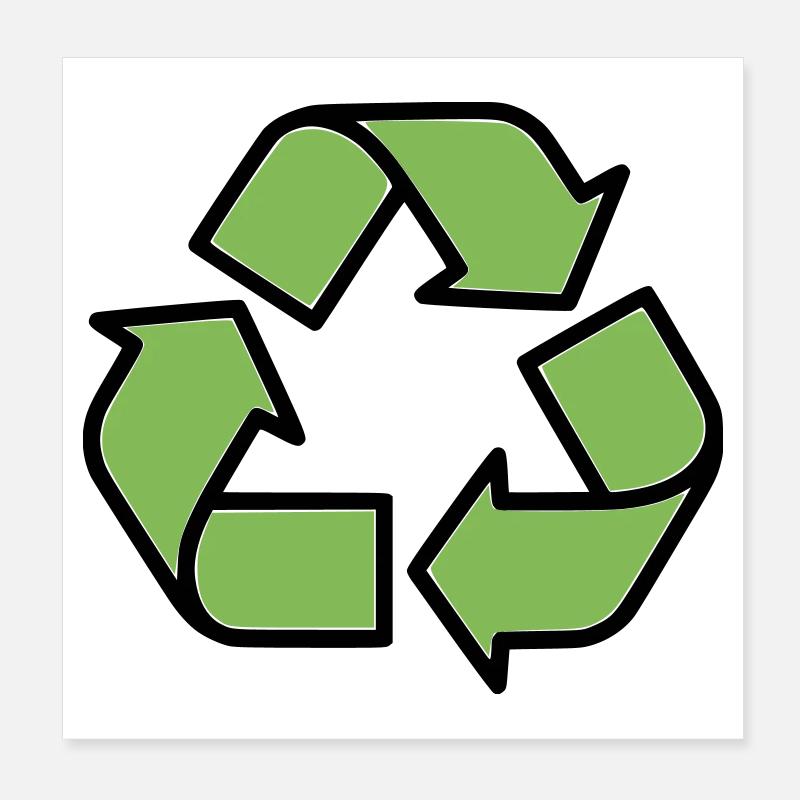 Plan du panneau de recyclage Poster 20 x 20 cm