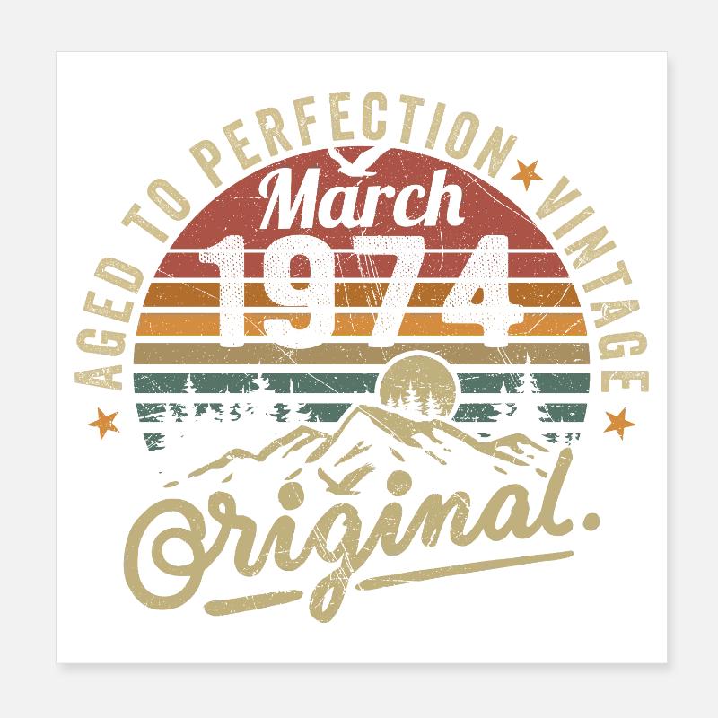 Mars 1974 Poster 20 x 20 cm