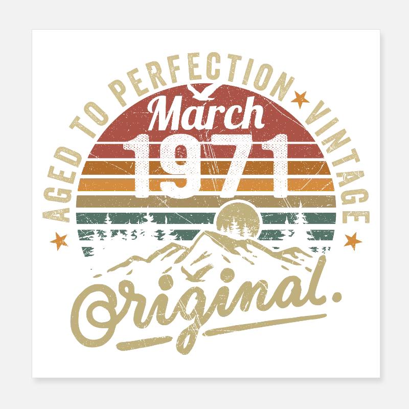 Mars 1971 Poster 20 x 20 cm